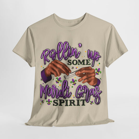 Mardi Gras Roll Up Unisex Heavy Cotton Tee